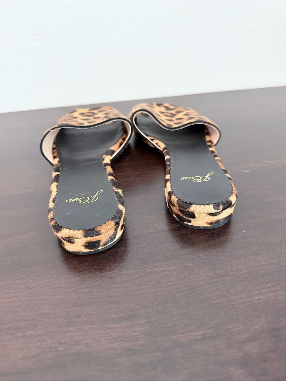 J. CREW Leopard Print Calf Hair Slide Sandals Women’s Size 9 Mule Flats NWOB - Picture 3 of 5